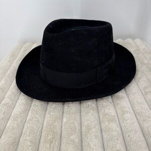 Stetson Classic Black Felt Fedora Hat men’s size 7 3/8